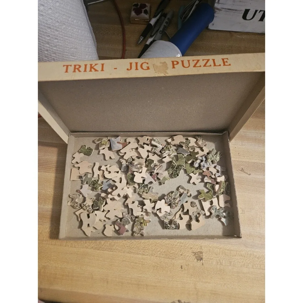 Vintage Hard Jig Puzzle 3 Ply Basswood Approx 100 Pieces The Homestead Novelty